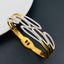 Cluster Cubic Zirconia 18K Gold Stainless Steel Openable Kada Bulk