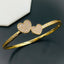 Dual Heart Love Cubic Zirconia 18K Gold Bangle Kada For Women Bulk