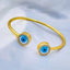 Round Evil Eye Mother Of Pearl 18K Gold Copper Cuff Bangle Bulk