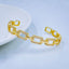 Smart Link Chain Cubic Zirconia 18K Gold Copper Cuff Bangle Women Bulk