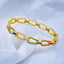 Rainbow Multi Colour Cubic Zirconia 18K Gold Copper Kada Bangle Bulk