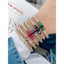 Multi Color Rainbow Oval Cubic Zirconia 18K Gold Cuff Bangle Bulk