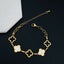 Clover Flower 18K Gold Black White Stainless Steel Chain Bracelet Bulk