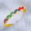 Rainbow Multi Color Princess Baguette Gold Openable Kada Bangle Bulk