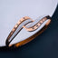 Wave Roman Rose Gold CZ Stainless Steel Openable Bangle Kada Bulk