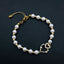 Twin Heart Love Cubic Zirconia 18K Gold Copper Pearl Bracelet Bulk