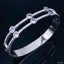 Solitaire Eternity Silver Stainless Steel Openable Kada Bracelet Bulk