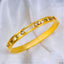 Dangling Zircons Roman Number 18K Gold Anti Tarnish Stainless Steel Openable Kada for Women