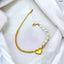 Heart Love Pearl Curb 18K Gold Stainless Steel Bracelet for Women