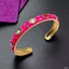Hot Pink Enamel Gemstones 18K Gold Anti Tarnish Cuff Kada Bulk