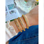 Smart Studded Emerald Cut Cubic Zirconia 18K Gold Anti Tarnish Openable Kada Bangle For Women