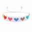Multi Heart Love Handcrafted Beads Adjustable White Bracelet Bulk