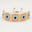 Evil Eye Pink Brown White Sequence Handcrafted Beads Bracelet Bulk