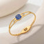 Lord Ganesh Ganpati Cubic Zirconia Enamel Blue 18K Gold Anti Tarnish Stainless Steel Openable Kada For Women