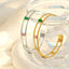 Rainbow Multicolour CZ 18K Gold Copper Anti Tarnish Cuff Bracelet Bulk