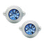 Round Blue Crystal Cufflinks In Box Bulk