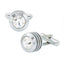 Round Silver Diamond Cufflinks In Box Bulk