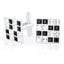 Square Silver Crystal Cufflinks In Box Bulk