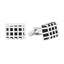 Rectangle Silver Checks Crystal Cufflinks In Box Bulk