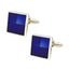 3D Square Blue Cufflinks In Box Bulk