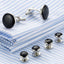 Silver Black Kurta Button Tuxedo Cufflinks In Box Bulk