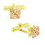 Square Brown Crystal Cufflinks In Box Bulk