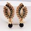Black Baguette Pearl Gold Plated Traditional Designer Earring Bulk