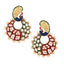 Peacock Chaand Bali Gold Maroon Green Blue Pearl Jhumki Earring Bulk