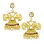Peacock Crown Gold Plated Maroon Meenakari Jhumki Earring Women Bulk