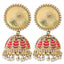 Antique Meenakari Gold Plated Rani Pink Jhumki Earring For Women Bulk