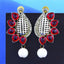 Designer Paisley Antique Rhodium Plated Red Earring For Women Bulk