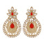 Flower Filigree Antique Rhodium Pearl Red Earring For Women Bulk