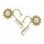 Sun Flower Pearl Antique Gold Plated Ear Cuff Pair Earring Women Bulk
