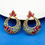 Chaand Bali Gold Sapphire Pink American Diamond Cz Jhumki Earring