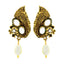 Traditional Dainty 22K Gold Chand Bali Cz Pearl Earring For Women