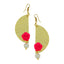 Geometric Flower Pink 18K Gold Plated Dangling Earring For Women Bulk