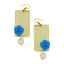 Daily Dangling Blue Gold Plated Rose Pearl Earring For Women Bulk