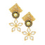 Floral CZ Antique 22K Gold Kundan Dangling Earring Bulk
