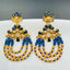 Design 18K Gold Blue Crystal CZ Beads Chandelier Earring Bulk