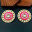Fire Large Rani Pink Round Kundan Meenakari Stud Earring Girls Bulk