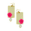 Daily Dangling 18K Gold Pink Rose Pearl Dangle Drop Earring Bulk