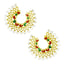 Filigree Gold Red Green Meenakari Pearl Chand Bali Stud Earring Bulk