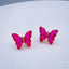 Copper Pink Gold Butterfly Crystal Stud Earring Pair For Women Bulk