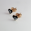 Evil Eye Tiny Black Heart Gold Stud Earring Pair Brass For Women Bulk