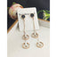 Stainless Steel Rose Gold Ring Tassel Earring Pair Women Bulk