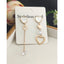 Stainless Steel Rose Gold Heart CZ Tassel Earring Pair Bulk