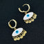 Copper White Gold Evil Eye Enamel Hoop Earring Pair For Women Bulk
