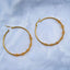 Large Wire 18K Gold Stainless Steel Hoop Earring For Women Bulk