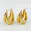 Double Hoop 18K Gold Anti Tarnish Copper Hoop Earring Pair Women Bulk