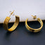 Stainless Steel Link Gold Multi layer Hoop Earring Pair for Women